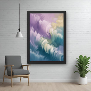 Póster Serene Pastel Abstrato Wave Dreamy Wall Art Poster