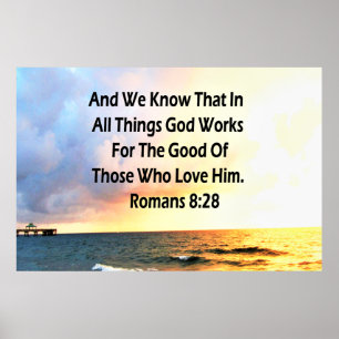 PÓSTER SERENE ROMANS 8:28 SCRIPTURE VERSE