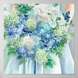 Poster Serene Seafoam, Bridal Cascading Buquê 1,