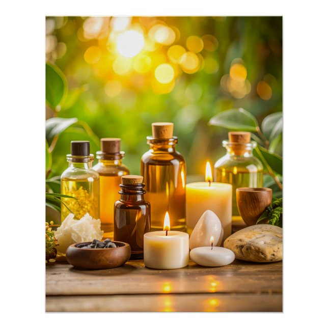 Póster Serene Spa Essential Oils & Candles Wall Art (Frente)