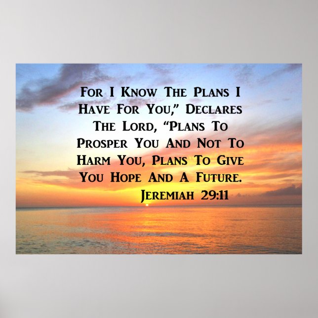 POSTER SERENE SUNRISE JEREMIAH 29:11 BÍBLIA VERSO (Frente)