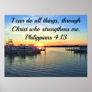 POSTER SERENE SUNSET PHILIPIANS 4:13 SCRIPTURE