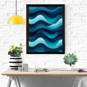 Poster Serene Waves Abstrato Art