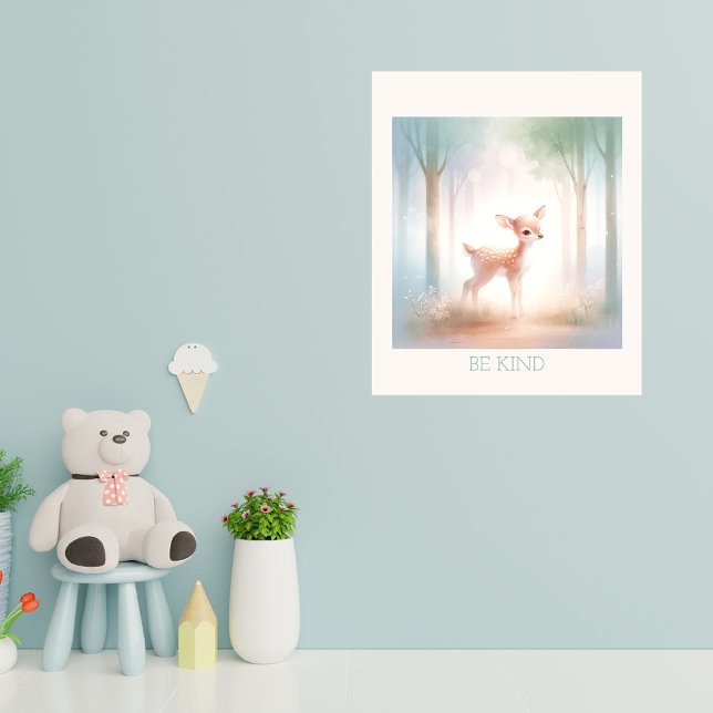 Poster Serene Woodland Fawn - Arte Florestal Tranquila (Criador carregado)