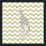 Póster Serengeti Safari Chevron com a Pop Art Giraffe<br><div class="desc">Padrão de Mod Chevron na paleta de cores Safari Moods de Emporio Moffa,  com girafa de pop de arte de um lado.</div>