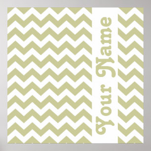 Poster Serengeti Safari Chevron com texto personalizado