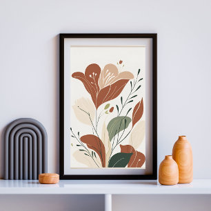 Poster Serenidade Botânica em Ferrugem I – Abstrato Conte