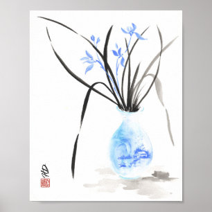 Poster Serenidade da Orquídea Azul