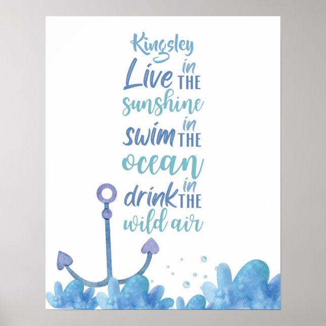 Poster Serenidade de águas-vivas personalizável (Frente)