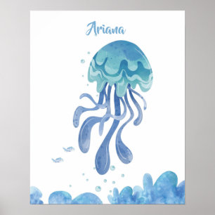 Poster Serenidade de águas-vivas personalizável