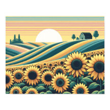 Serenidade de girassol: nascer do sol russo