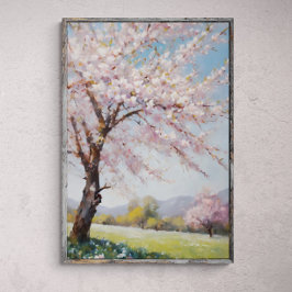 Poster Serenidade do Flor: Árvore em Pintura a óleo em Gr