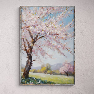 Poster Serenidade do Flor: Árvore em Pintura a óleo em Gr