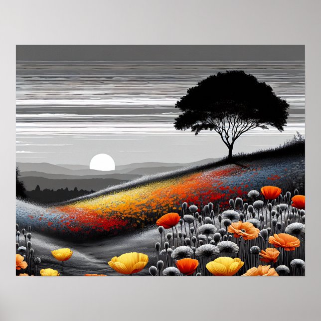 Poster "Serenidade do Ouro - Uma dança de cor e contraste (Frente)