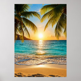 Poster Serenidade do Pôr do Sol Tropical