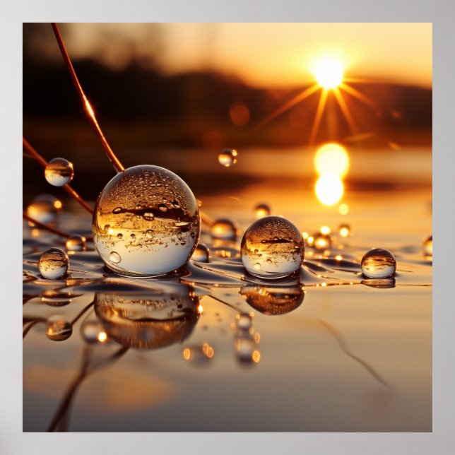 Poster Serenidade do Sol: Reflexões de uma Hora de Ouro (Frente)