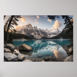 Poster Serenidade Dourada no Lago Moraine