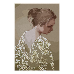 Póster Serenidade Dourada – Um Retrato de Reflexão