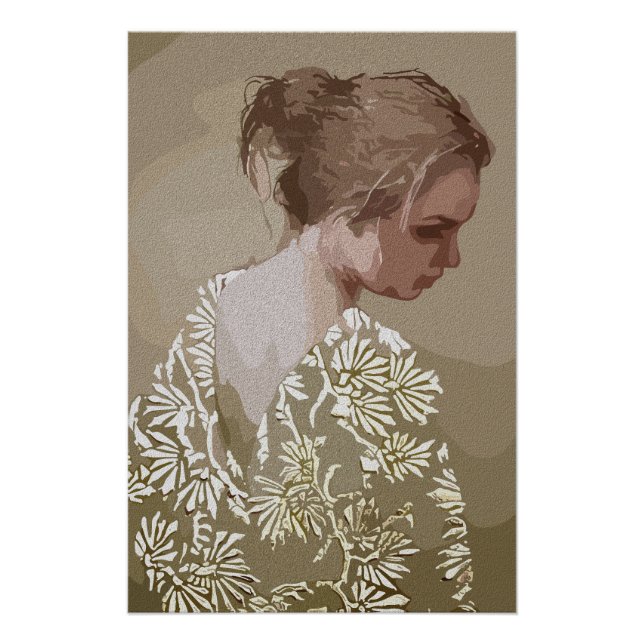 Póster Serenidade Dourada – Um Retrato de Reflexão (Frente)