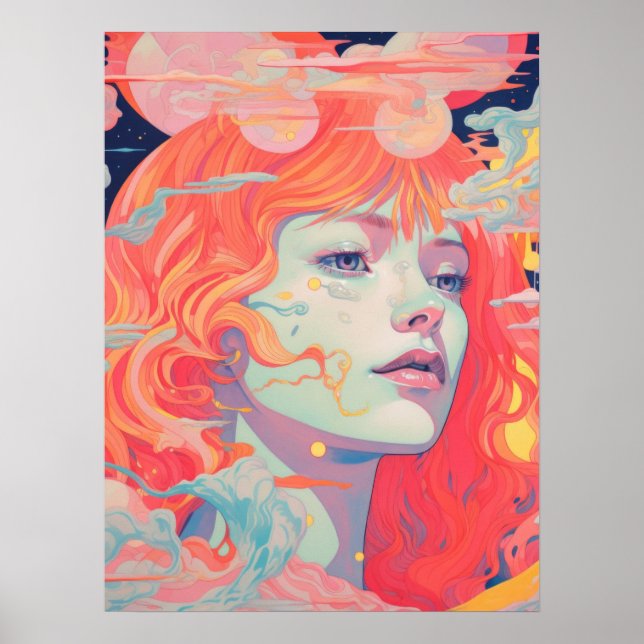 Poster Serenidade: Elegância Vibrante (Frente)