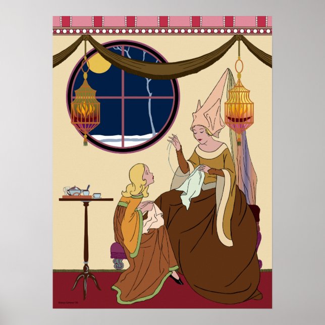 Poster Serenidade em Dourado e castanho (Frente)