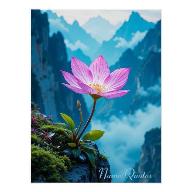 Póster Serenidade em Flor – Lótus Acima da Névoa (Frente)