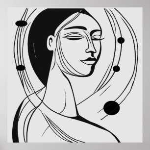 Poster Serenidade em Linhas: Minimalismo Contemporâneo