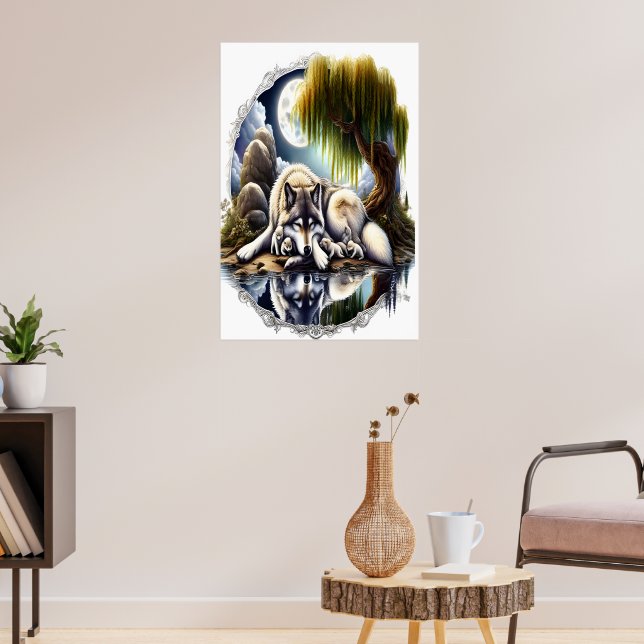 Poster Serenidade Ligada A Lobo Desmoronante 24x36 (Sala de Estar 3)