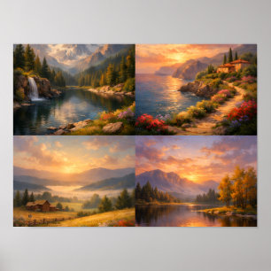 Poster Serenidade na Natureza – Coleção de Arte de Paisag
