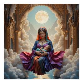 Póster Serenidade Noturna Árabe