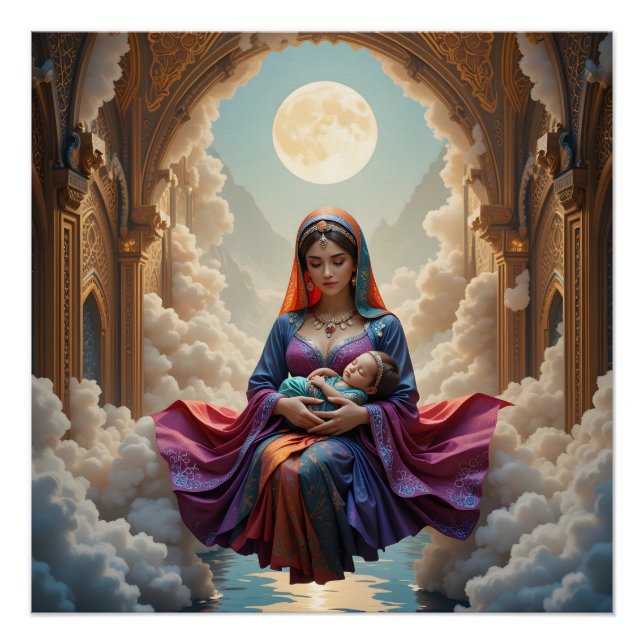 Póster Serenidade Noturna Árabe (Frente)