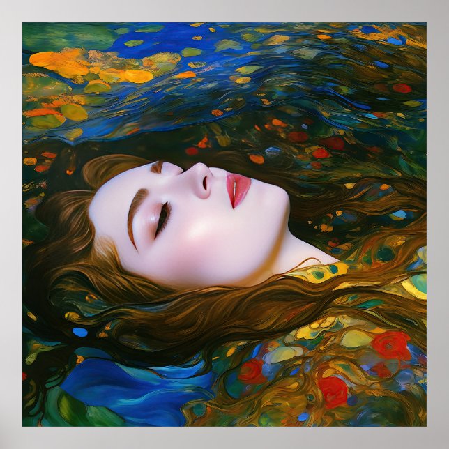 Poster "Serenidade Petal" - Mulheres Na Água (Frente)