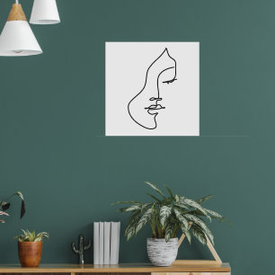 Poster Serenidade – Retrato Feminino Minimalista em Arte 