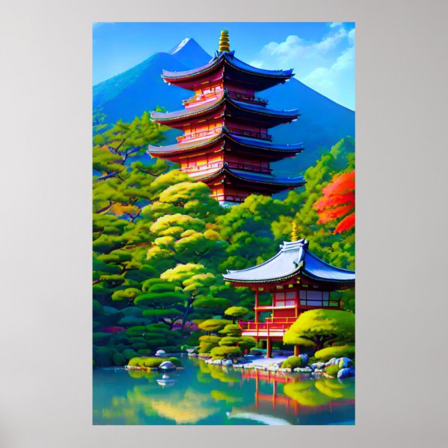 Poster Serenidade Shinto: A Alma do Jardim (Frente)
