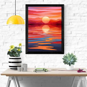 Poster Serenidade Sunset - Arte de Paisagem Vibrante