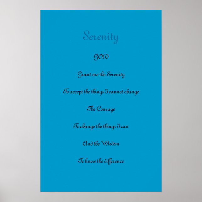Póster Serenity Prayer (Frente)