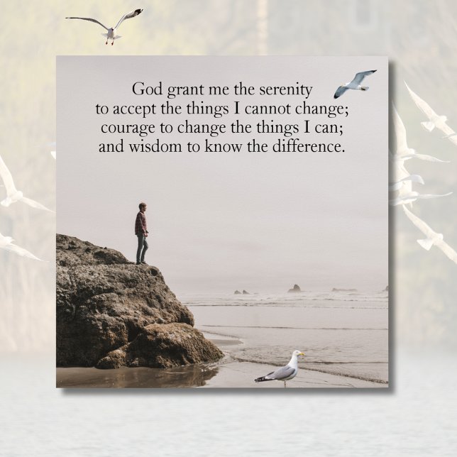 Poster Serenity Prayer Beach Scene with Seagulls (Serenity Prayer Beach scene with seagulls)