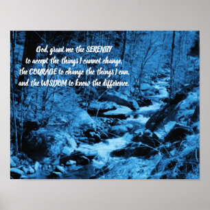 Poster Serenity Prayer Blue Fluindo Inspiração