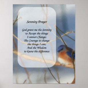 Póster Serenity Prayer Bluebird Inspiration