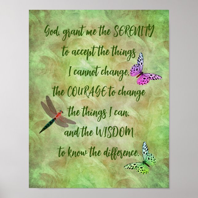 Poster Serenity Prayer Butterfly Inspiron (Frente)