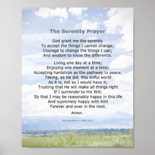 Poster Serenity Prayer citação sobre fotografia paisagíst
