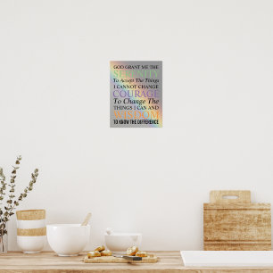 Poster Serenity Prayer Colorful Rainbow