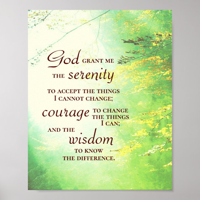 Poster Serenity Prayer, Floresta (Frente)