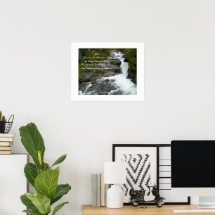 Poster Serenity Prayer Forest Waterfall Fotografia