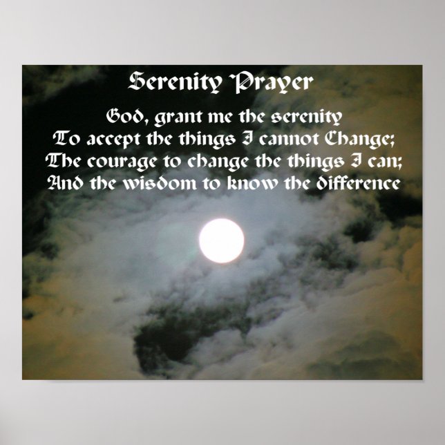 Poster Serenity Prayer Full Moon Inspiration (Frente)