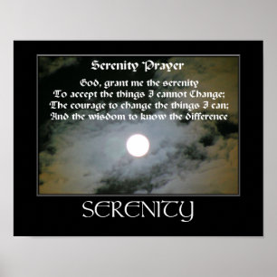 Póster Serenity Prayer Full Moon Inspiration