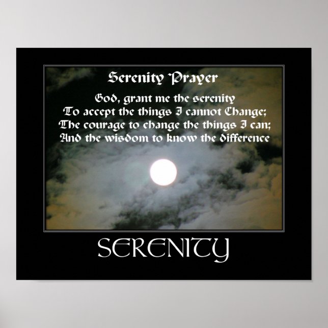 Póster Serenity Prayer Full Moon Inspiration (Frente)