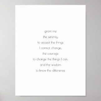 Poster Serenity Prayer, HP neutro, Deus não mencionado