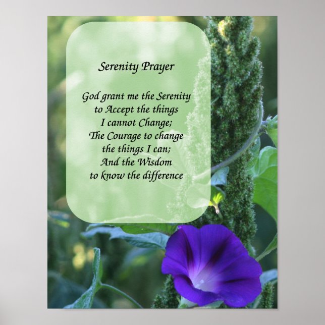 Póster Serenity Prayer Morning Glory Inspiração (Frente)
