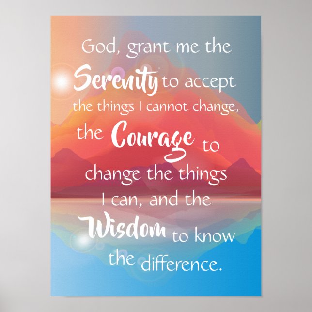 Poster Serenity Prayer Mountain Sunset Wall (Frente)